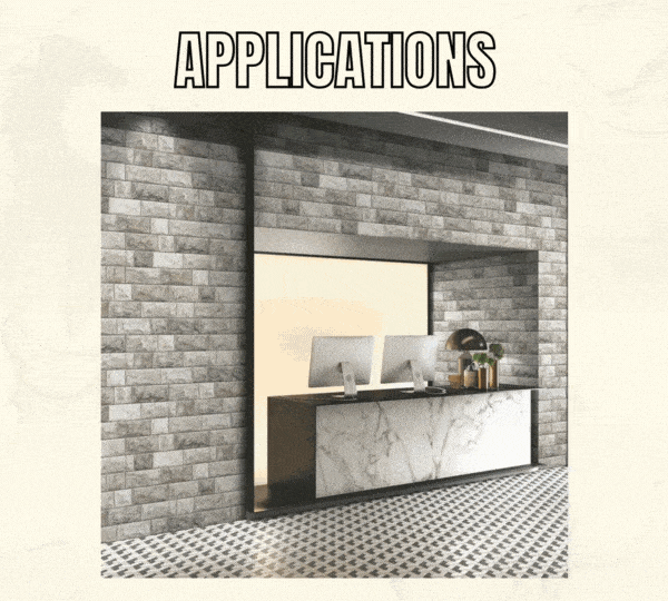 An animation showing various application of Elevation Tiles | Material Depot